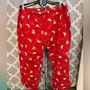 Cacique size 22/24 Red Cozy Cup Pattern pajama pj pants fleece type material